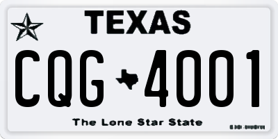 TX license plate CQG4001