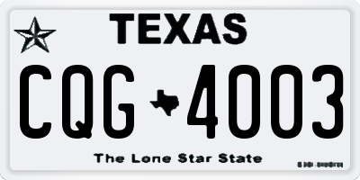 TX license plate CQG4003