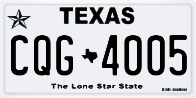 TX license plate CQG4005