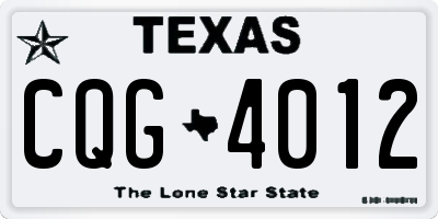 TX license plate CQG4012