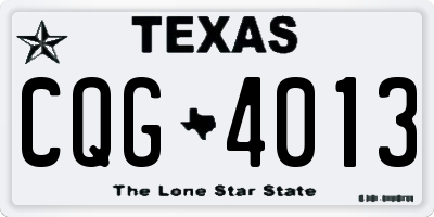TX license plate CQG4013