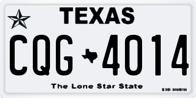 TX license plate CQG4014