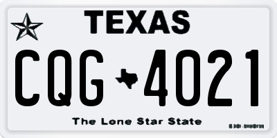 TX license plate CQG4021