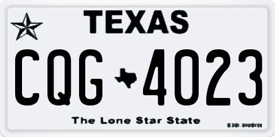 TX license plate CQG4023