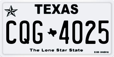 TX license plate CQG4025