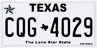 TX license plate CQG4029