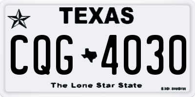 TX license plate CQG4030