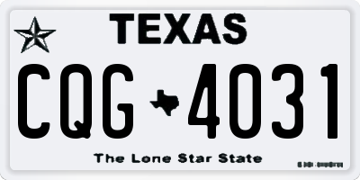 TX license plate CQG4031