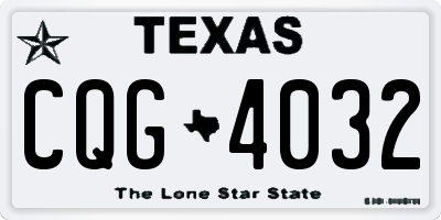 TX license plate CQG4032