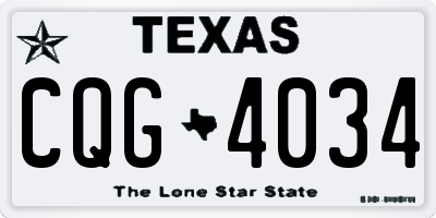 TX license plate CQG4034