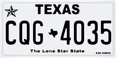 TX license plate CQG4035