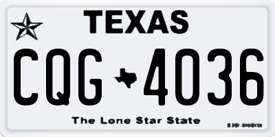 TX license plate CQG4036
