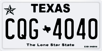 TX license plate CQG4040