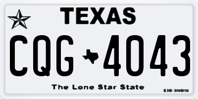 TX license plate CQG4043