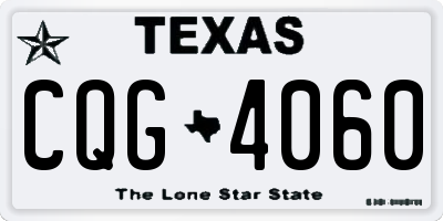 TX license plate CQG4060