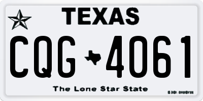 TX license plate CQG4061