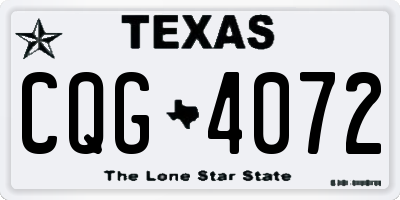 TX license plate CQG4072