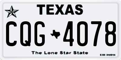 TX license plate CQG4078