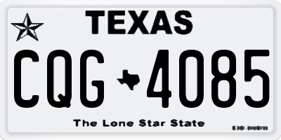TX license plate CQG4085
