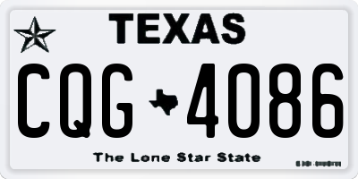 TX license plate CQG4086
