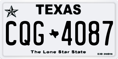 TX license plate CQG4087
