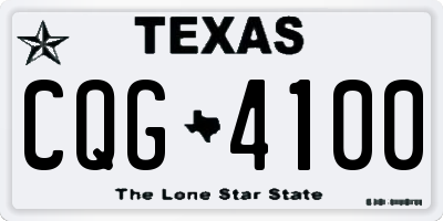 TX license plate CQG4100