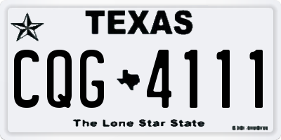 TX license plate CQG4111