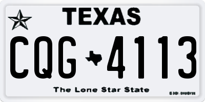 TX license plate CQG4113