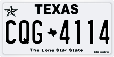 TX license plate CQG4114