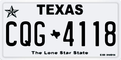 TX license plate CQG4118