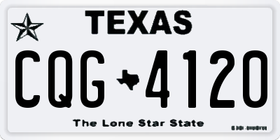 TX license plate CQG4120