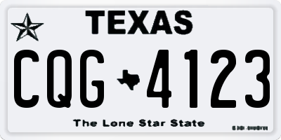 TX license plate CQG4123