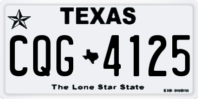 TX license plate CQG4125