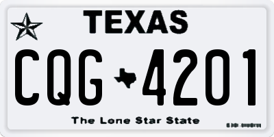 TX license plate CQG4201