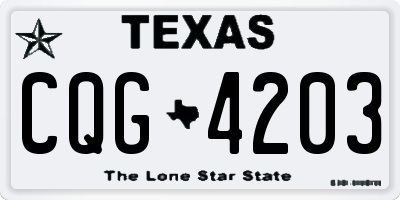 TX license plate CQG4203