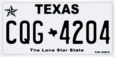 TX license plate CQG4204