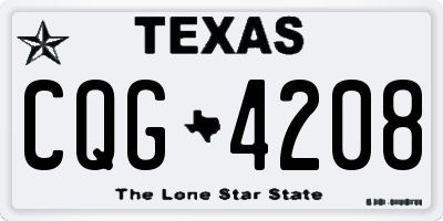 TX license plate CQG4208