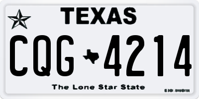 TX license plate CQG4214