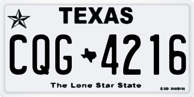 TX license plate CQG4216