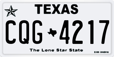 TX license plate CQG4217