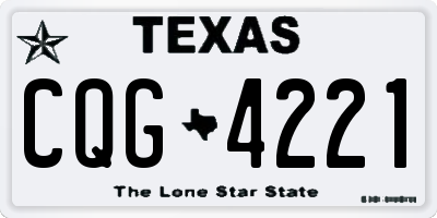 TX license plate CQG4221