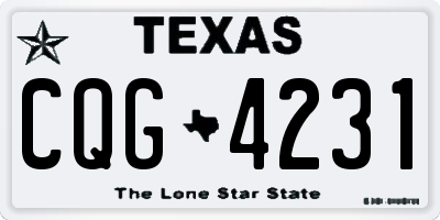 TX license plate CQG4231