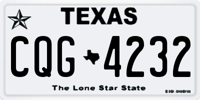 TX license plate CQG4232