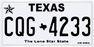TX license plate CQG4233