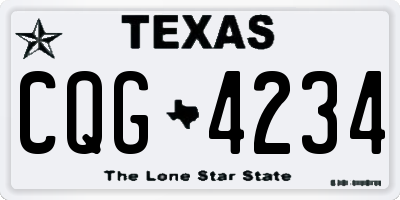 TX license plate CQG4234