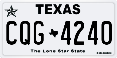 TX license plate CQG4240