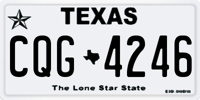 TX license plate CQG4246