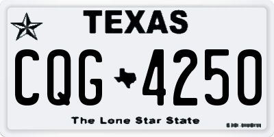 TX license plate CQG4250