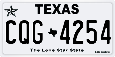 TX license plate CQG4254