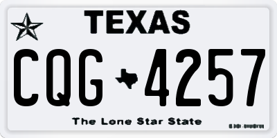 TX license plate CQG4257